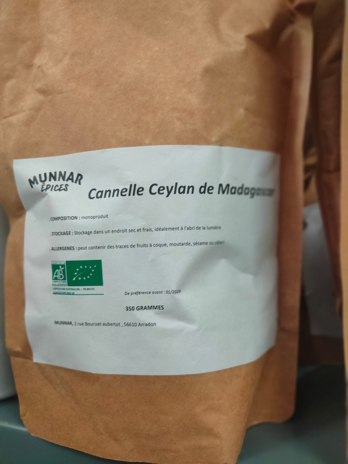 Cannelle Ceylan de Madagascar BIO - Sachet 350G - Munnar Epices