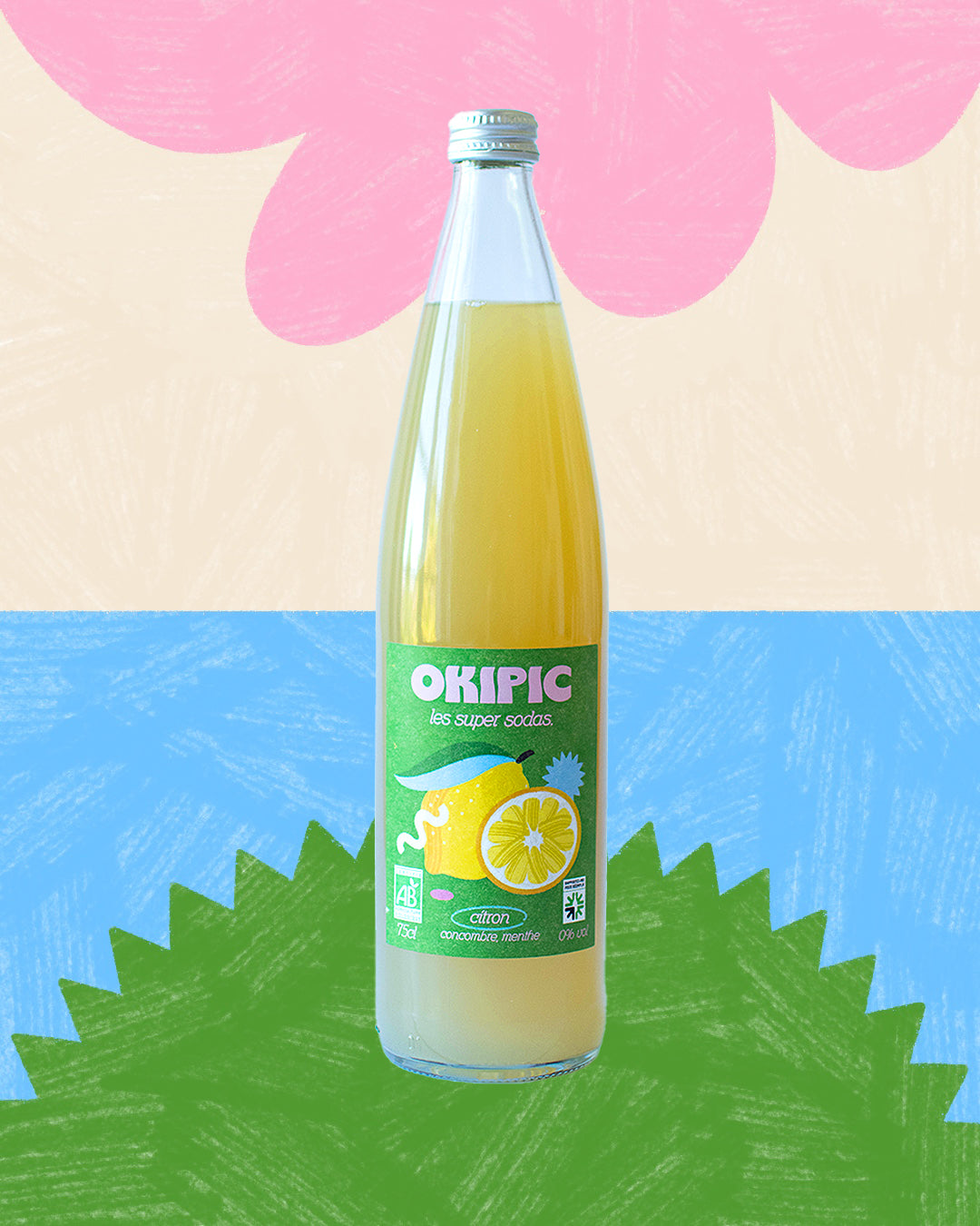 OKIPIC Citron, concombre et menthe BIO 75CL