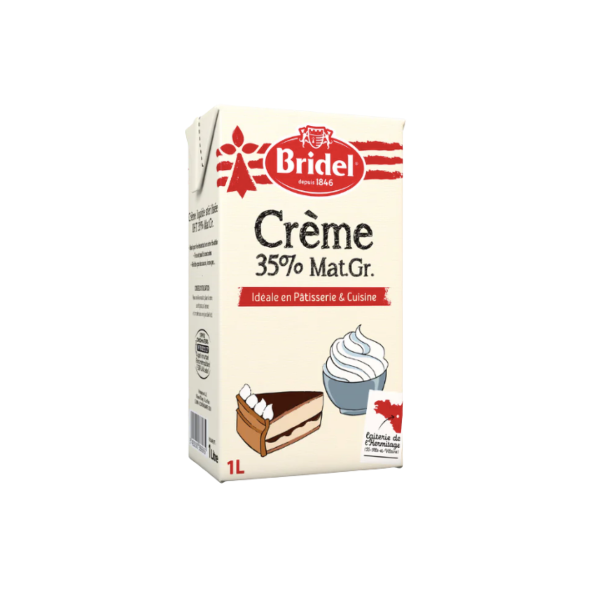 Crème UHT 35% - Bridel - DLC 19/09/26