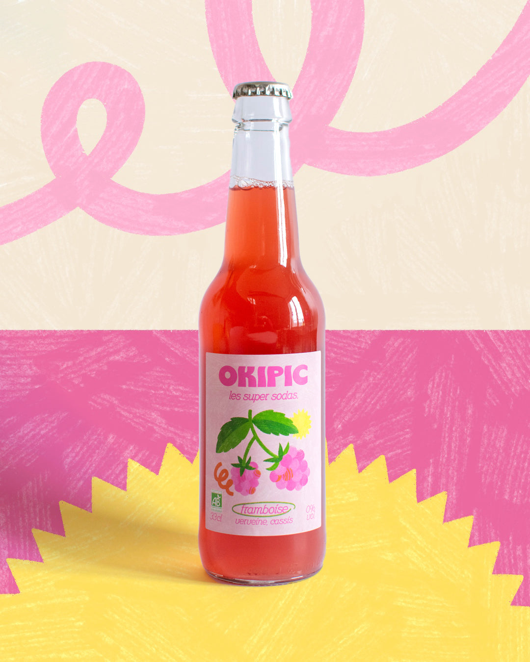 OKIPIC framboise, verveine, cassis BIO 33CL