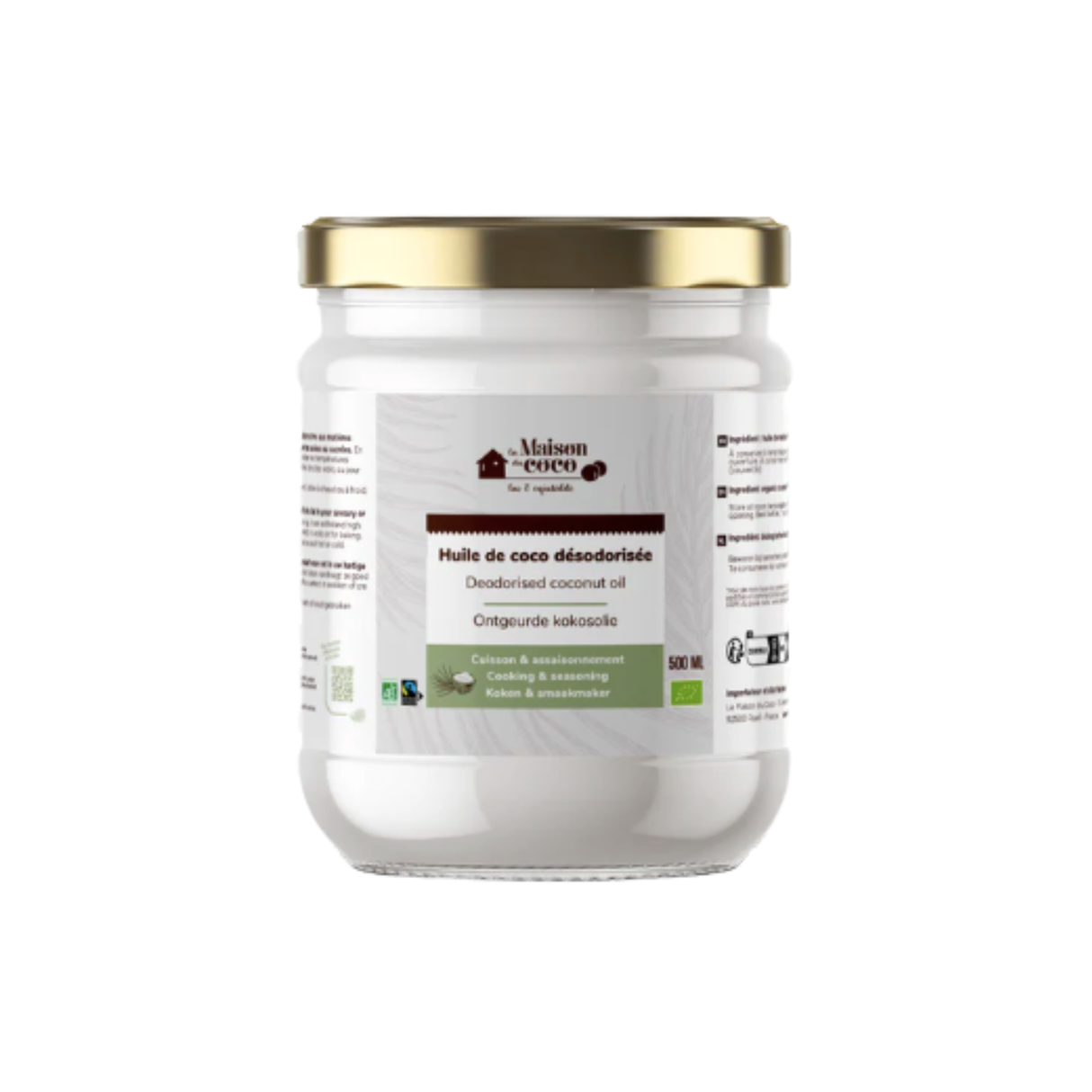 Huile de coco désodorisée Bio