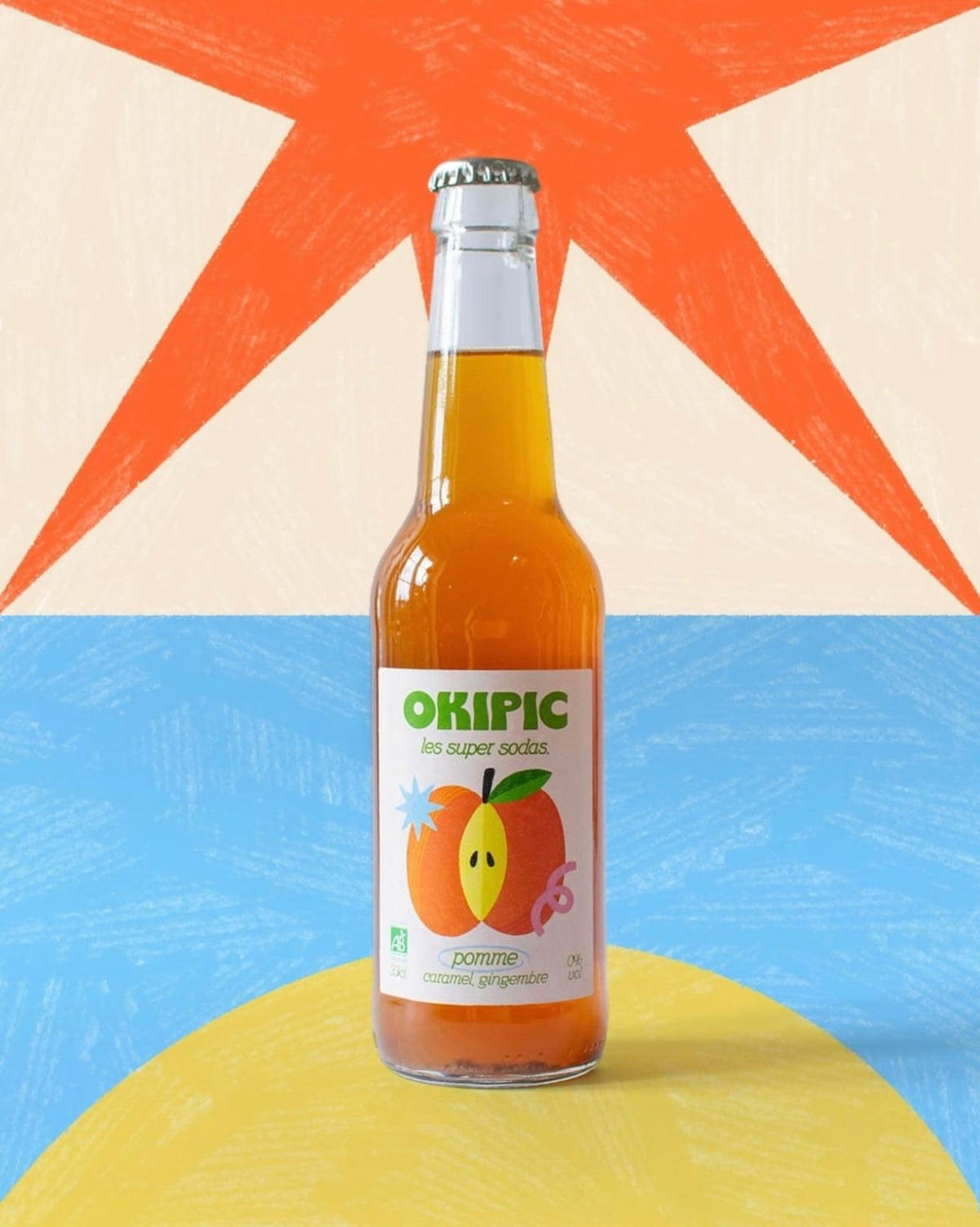 OKIPIC Pomme, caramel et gingembre BIO 33CL