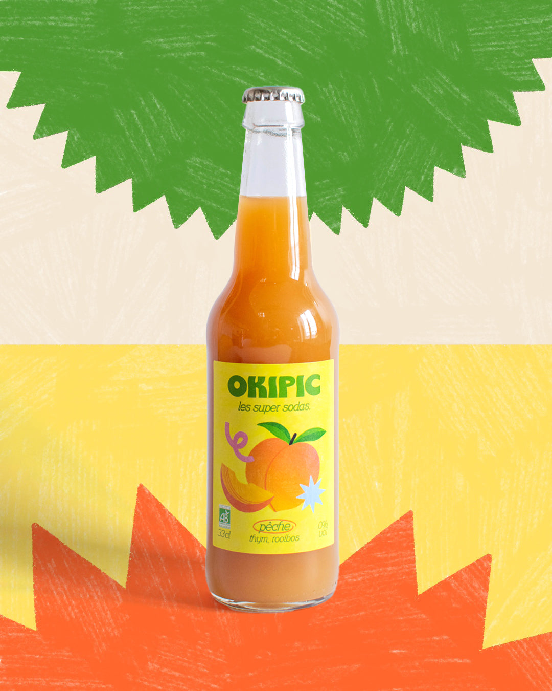 OKIPIC Pêche, thym, rooibos BIO 33CL