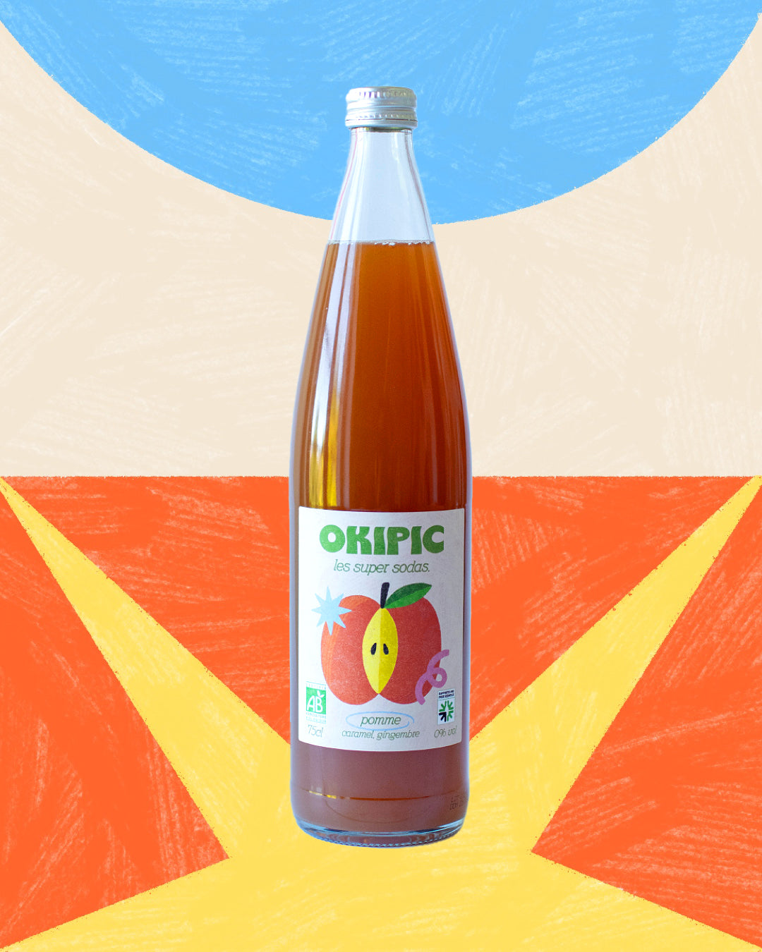 OKIPIC Pomme, caramel et gingembre BIO 75CL