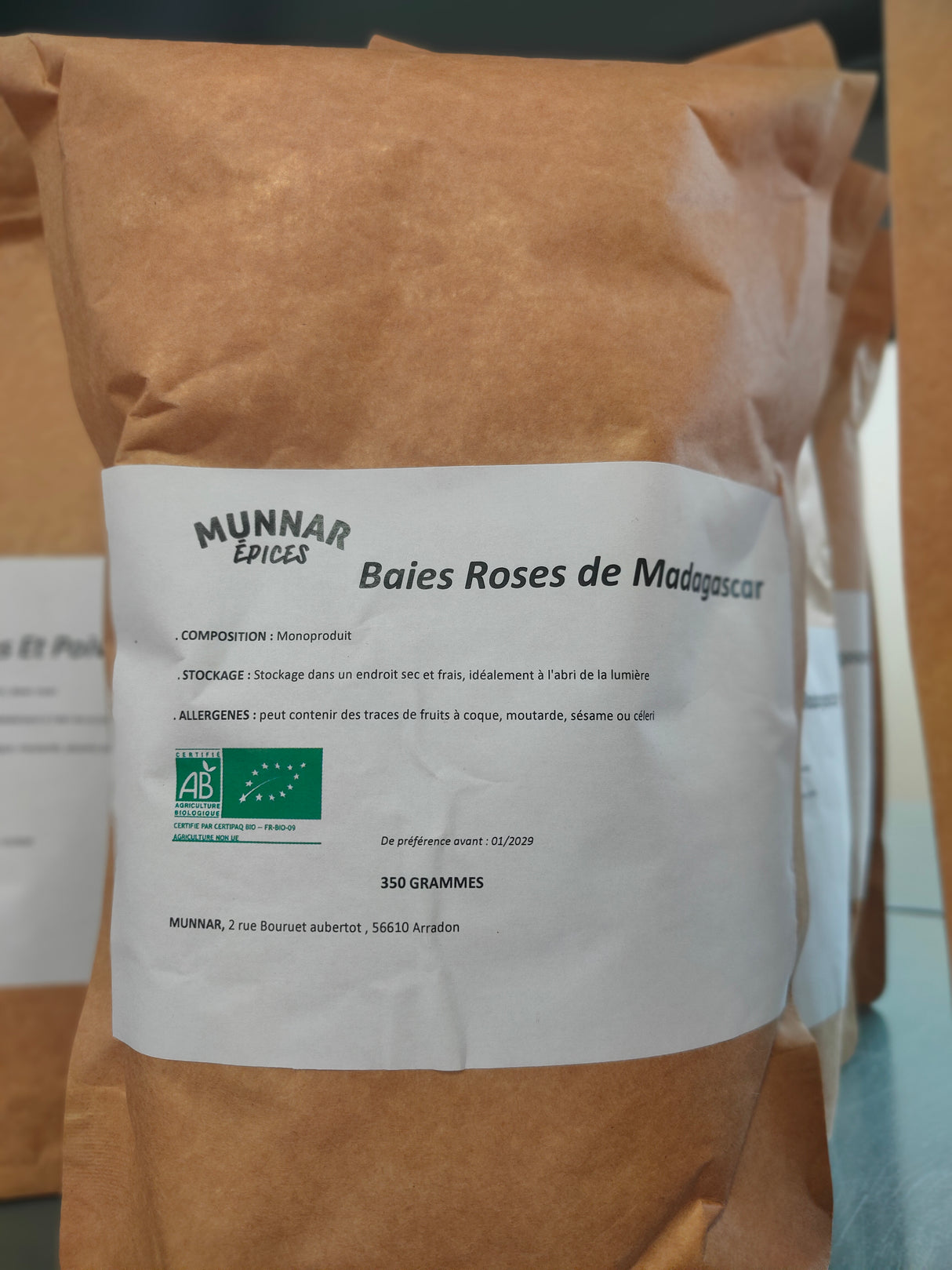 Baies Roses de Madagascar BIO - Sachets de 500G - Munnar Epices