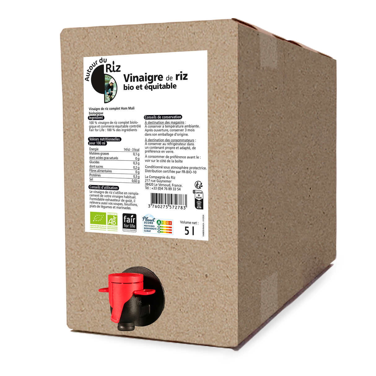 Vinaigre de riz complet BIO et équitable