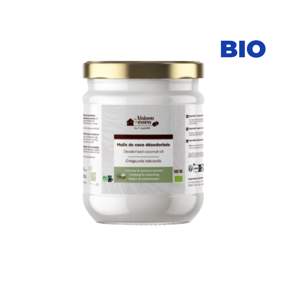 Huile de coco désodorisée Bio