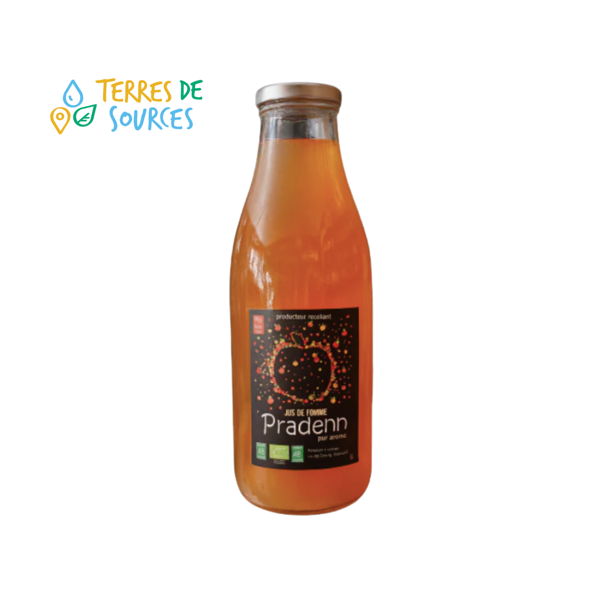 Jus de pommes BIO 1L Ferme de Pradenn (35) - Terres De Sources