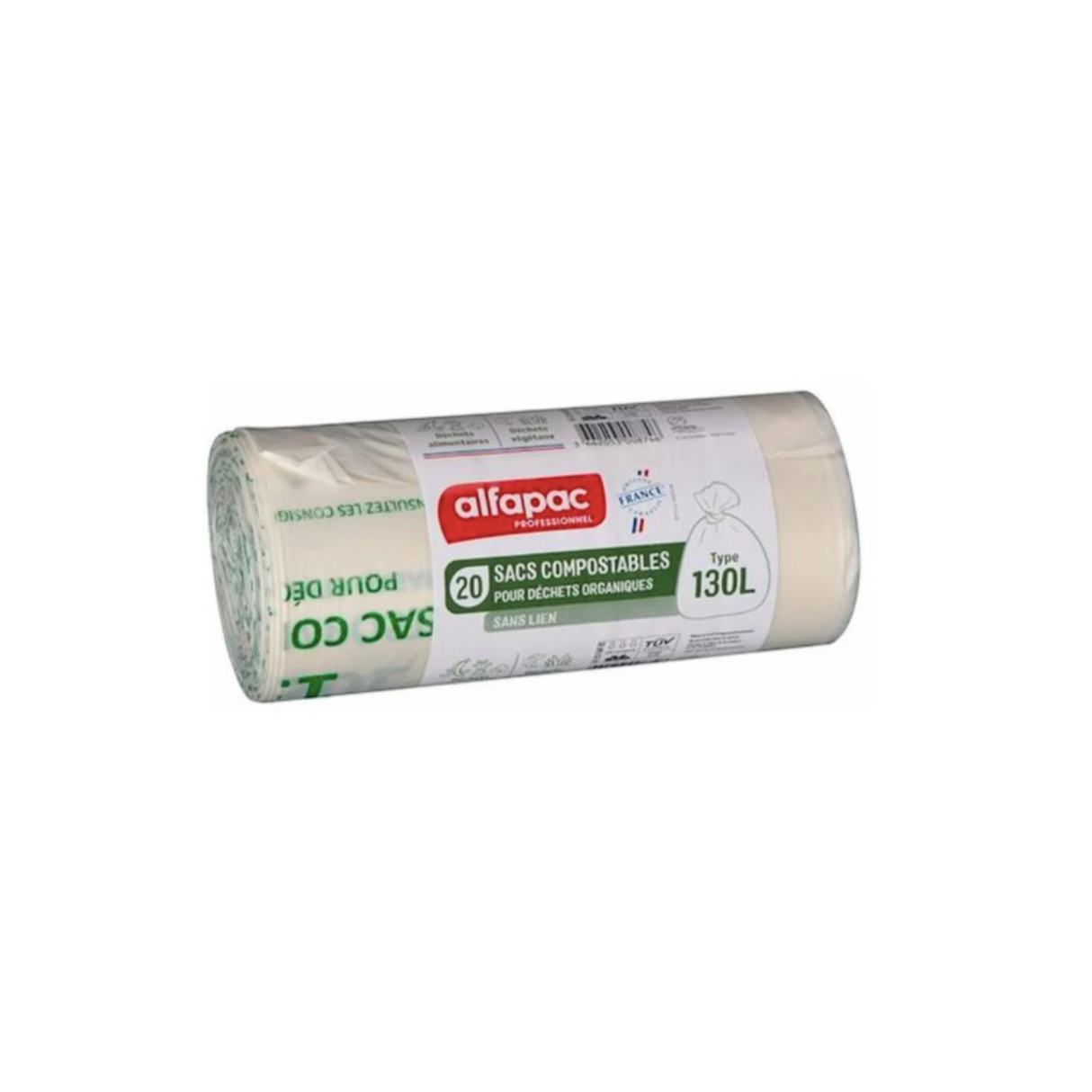 Sacs compostables sans lien 130L